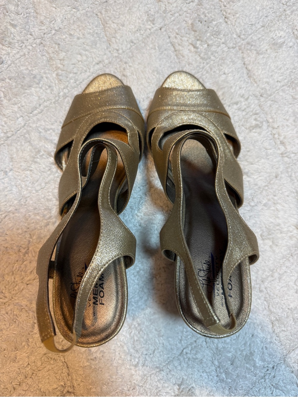 Life Stride Metallic Gold Slingback Heels